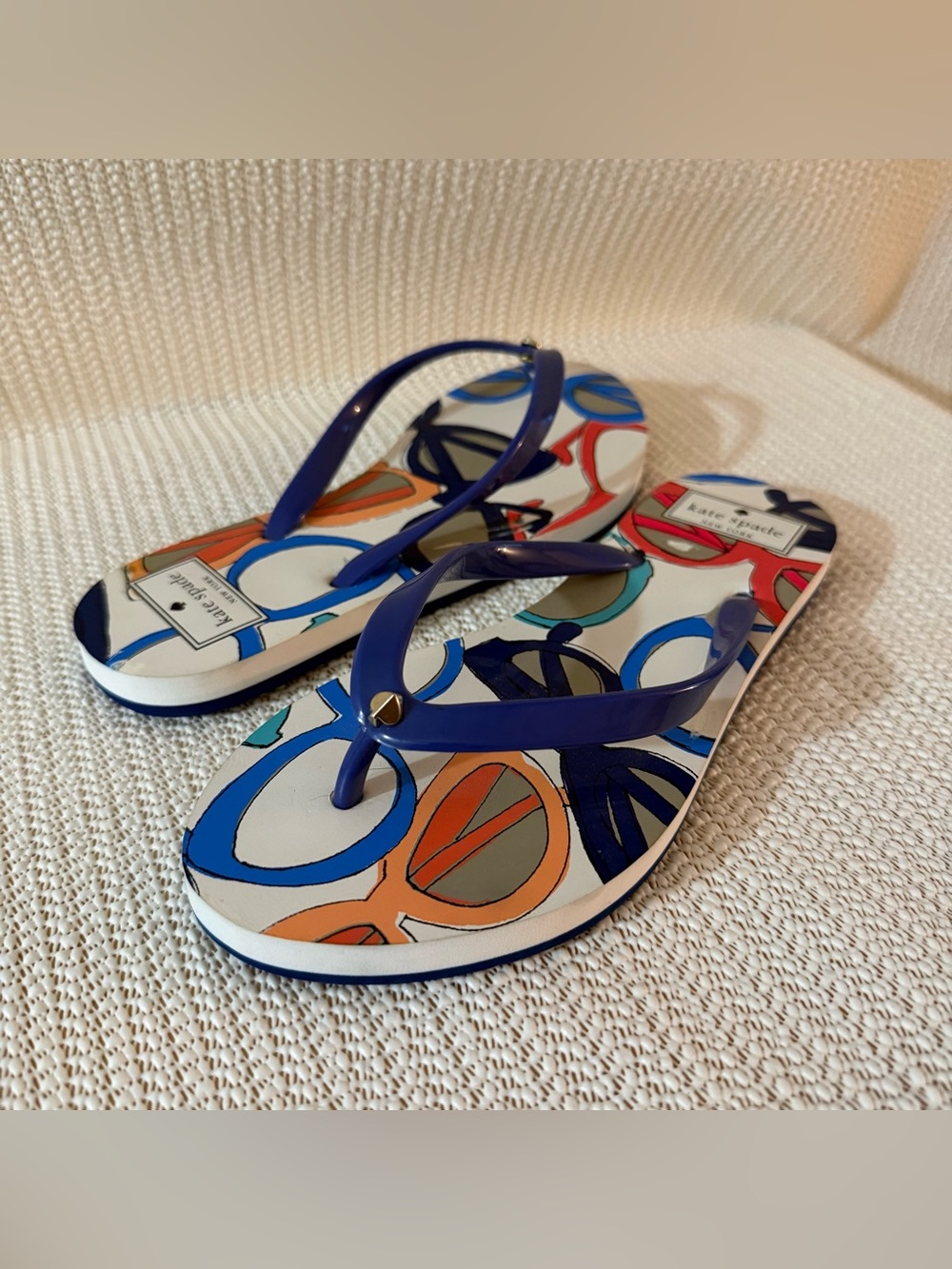 Kate Spade New York Feldon Flip Flops Sandals Blue Print Women’s Size 6